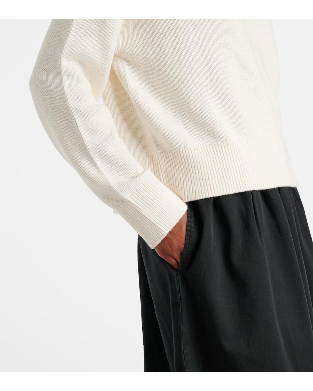 Velvet White Lucie Cotton And Cashmere Polo Sweater
