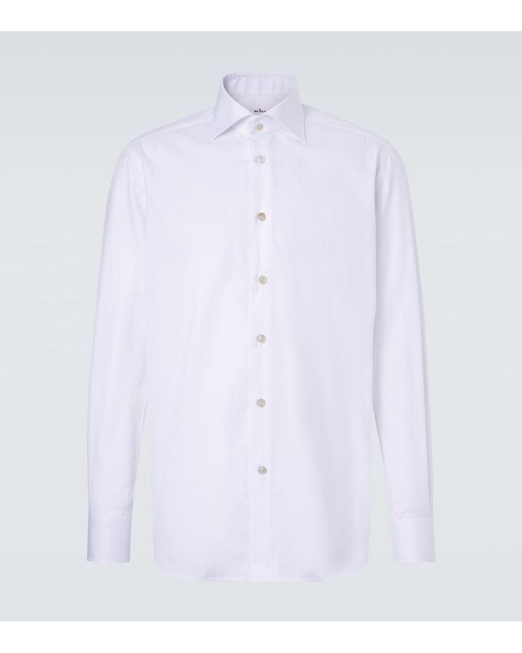 Kiton White Cotton Poplin Shirt for men