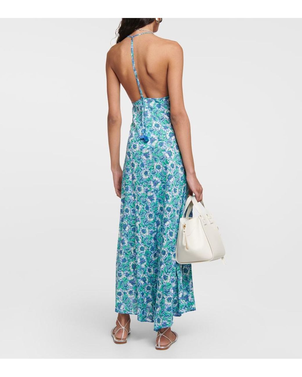 Poupette Blue Felicia Floral Maxi Dress
