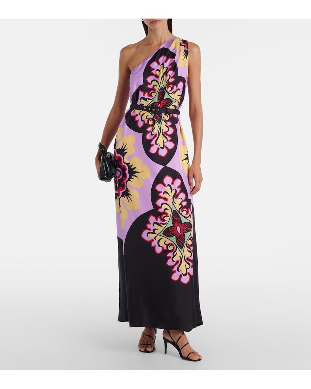 LaDoubleJ White Roy Printed Silk Twill Maxi Dress