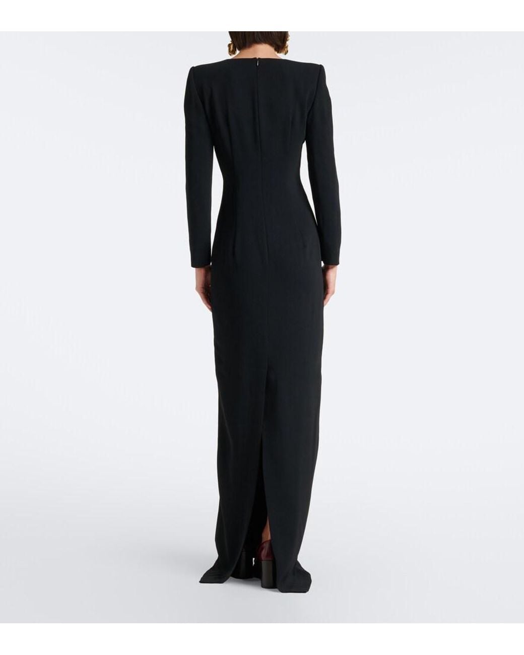 Dries Van Noten Black Floral Embellished Gown