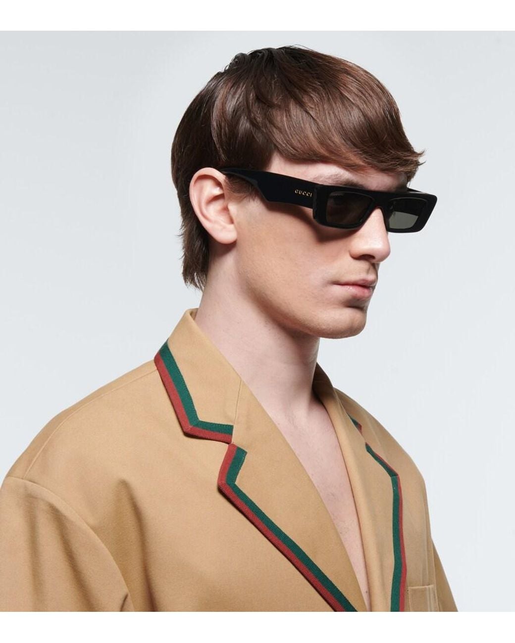 Gucci Eckige Sonnenbrille in Gray für Herren