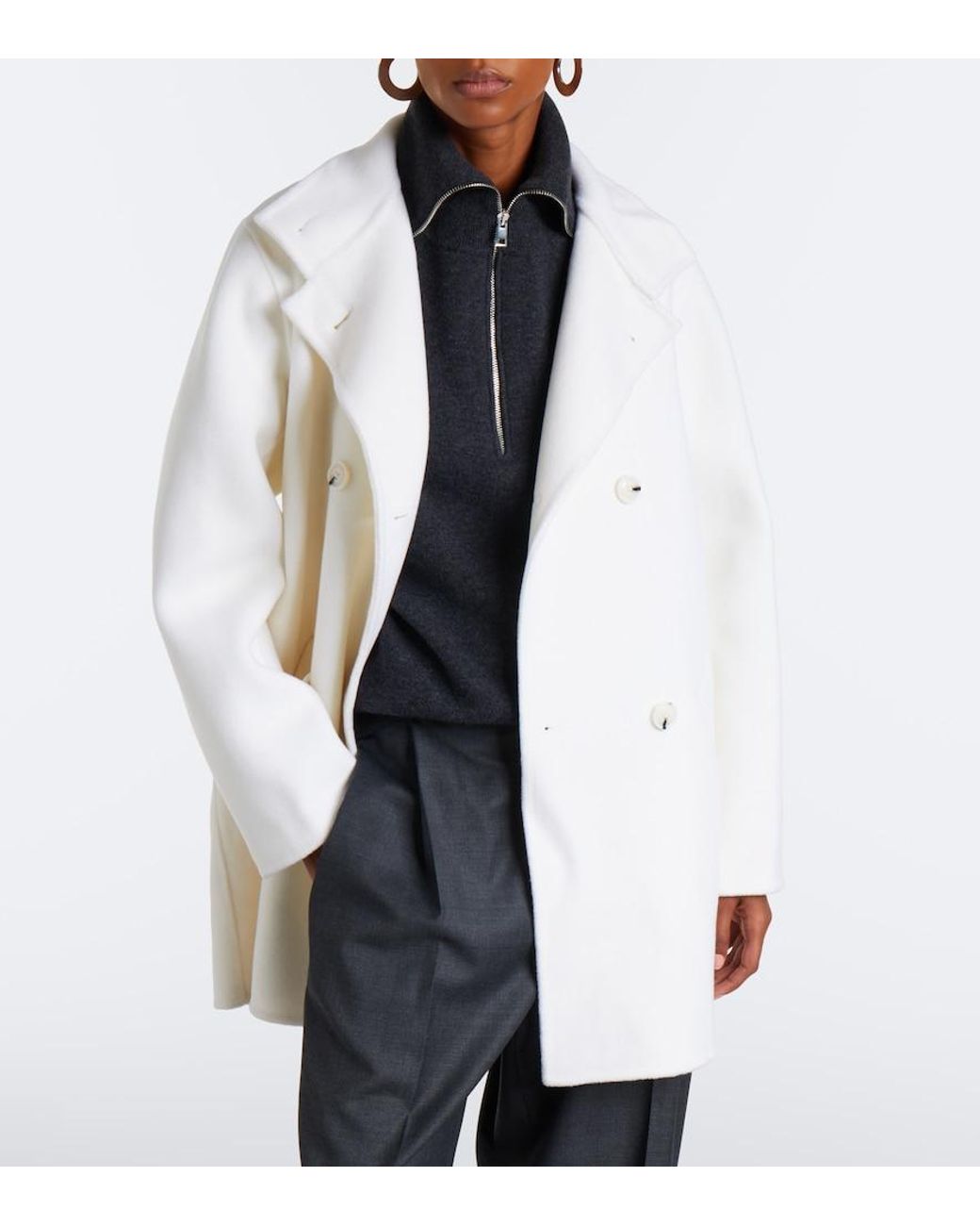 Loulou de Saison White Olmo Wool And Cashmere Coat