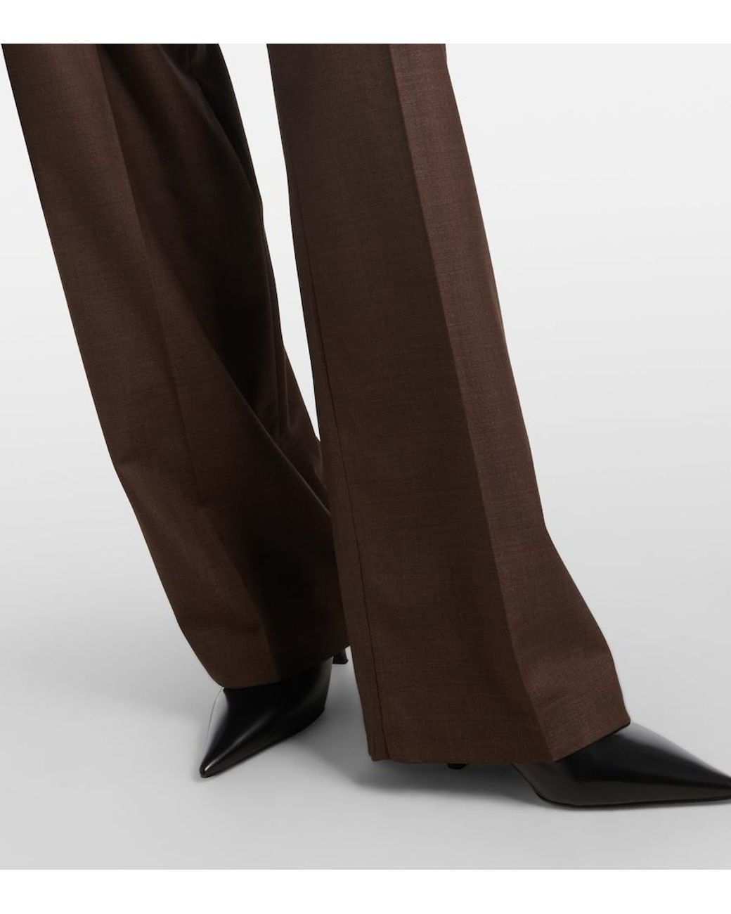 Magda Butrym Brown Wool Wide-Leg Pants
