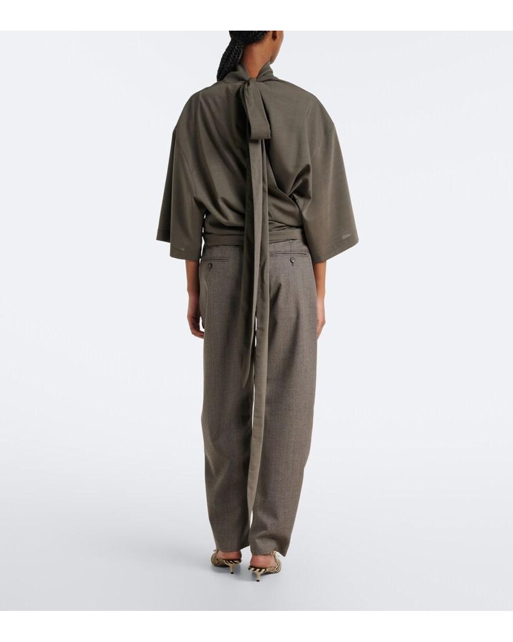 Jacquemus Gray Citta Cotton Barrel-Leg Pants