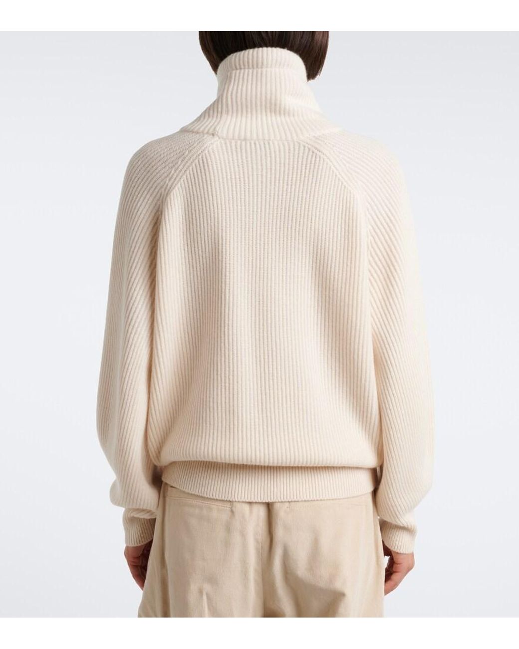 Brunello Cucinelli Natural Cashmere Turtleneck Sweater