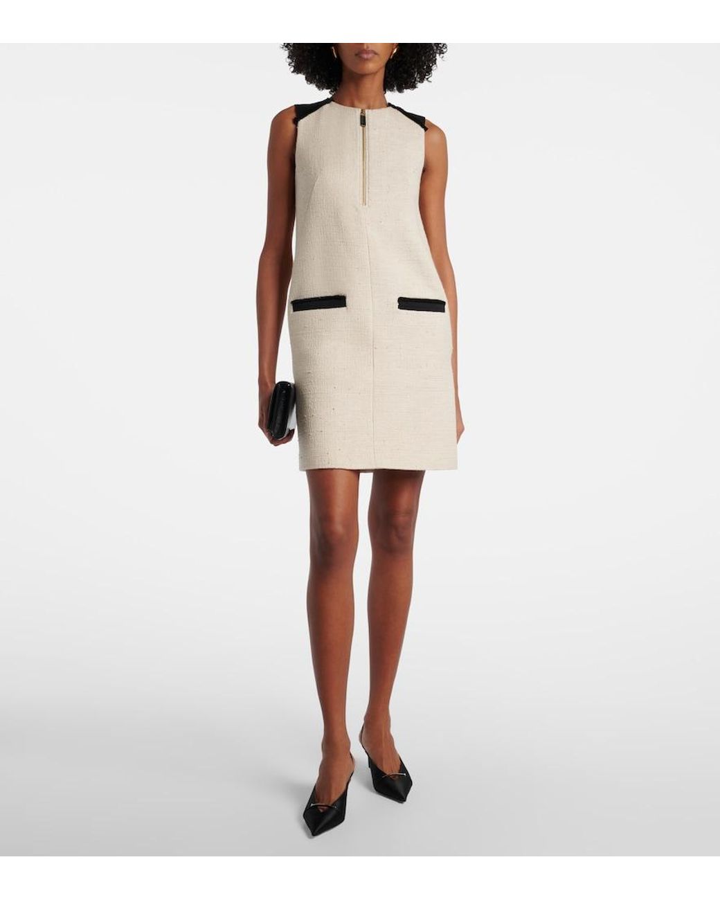 Max Mara Natural Mito Cotton And Linen Midi Dress