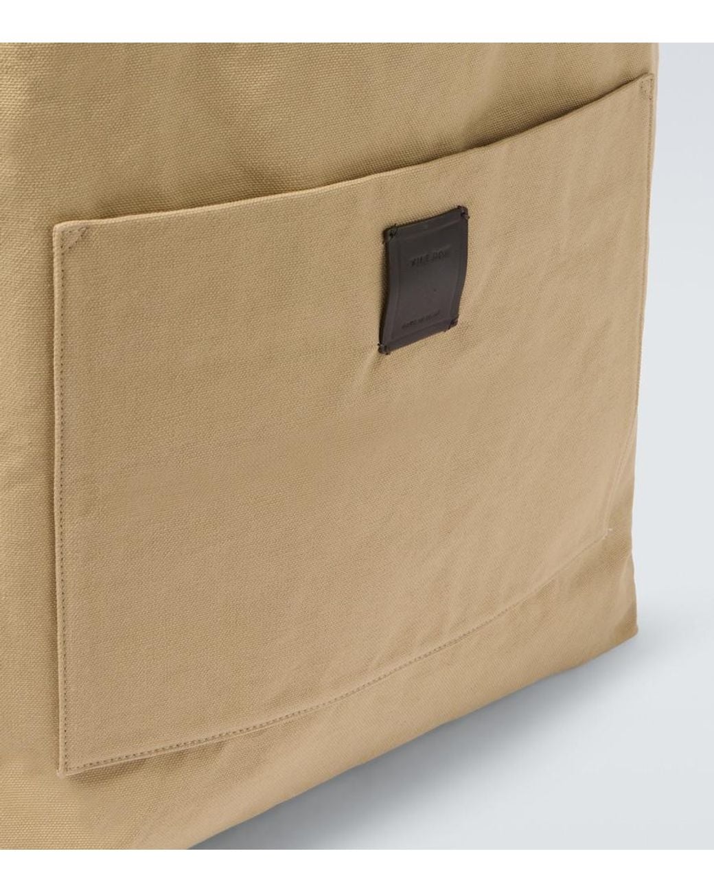 The Row Natural Tori Leather-Trimmed Canvas Tote Bag for men