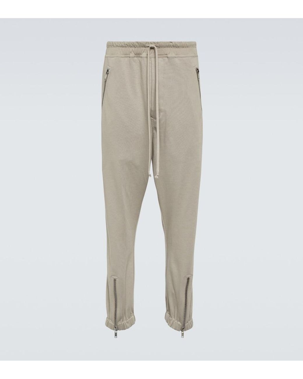Rick Owens Natural Cotton Jersey Sweatpants for men