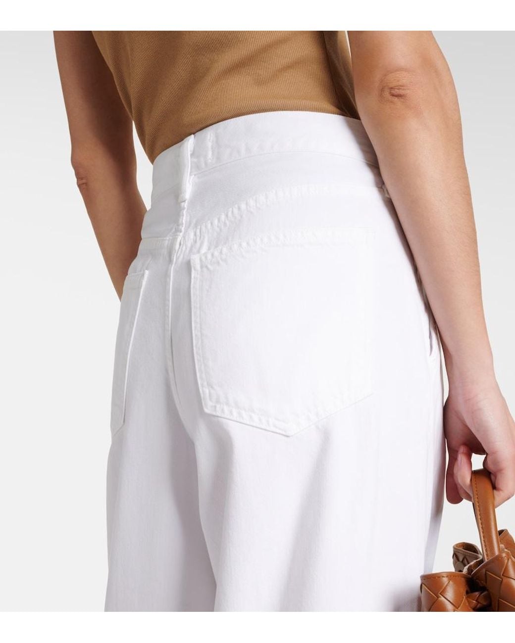 Agolde White Ellis Low-Rise Wide-Leg Jeans