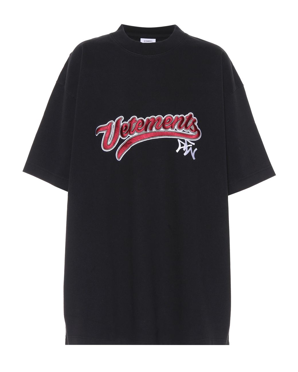 Vetements Embroidered Cotton T-shirt in Black | Lyst