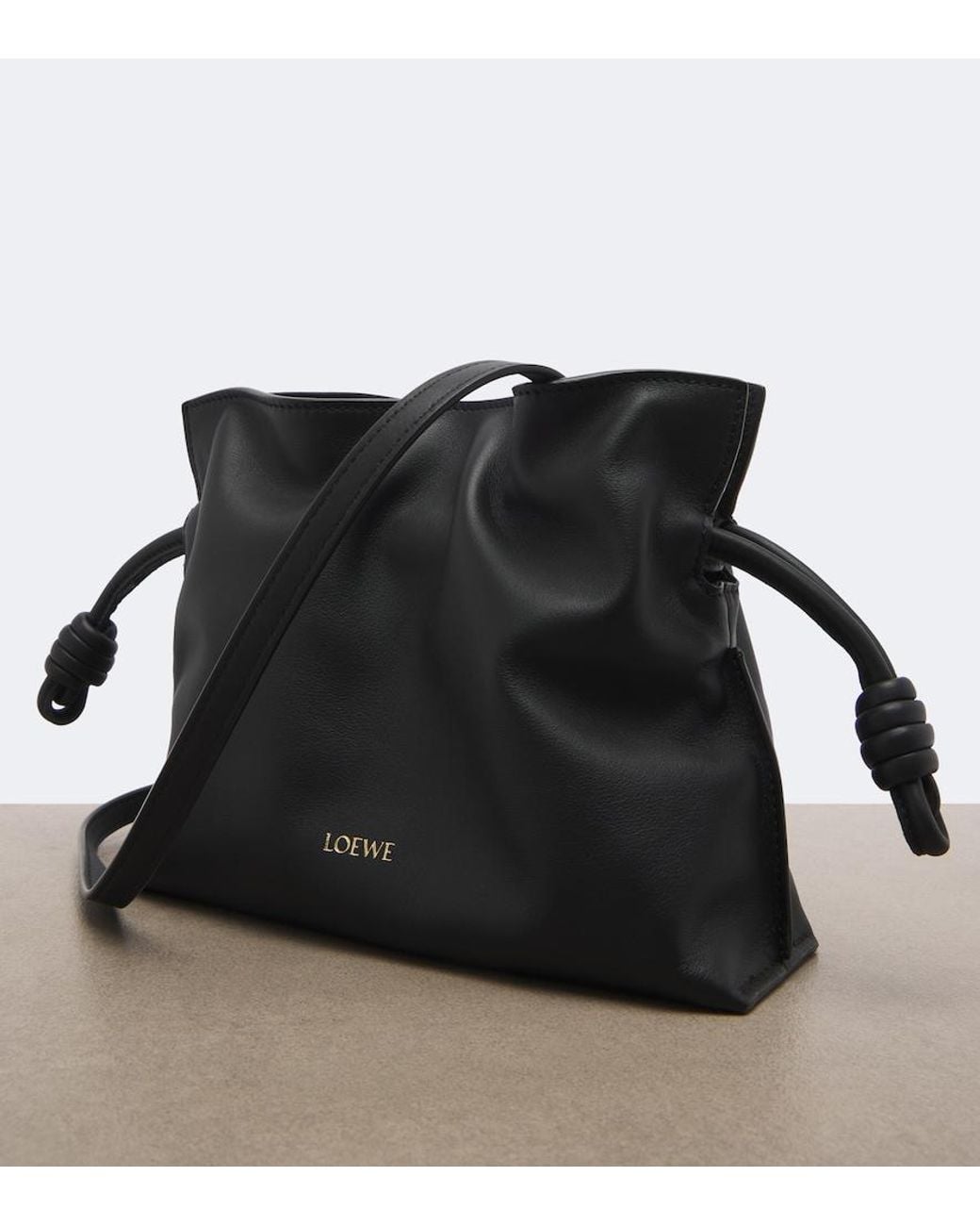 Loewe Black Flamenco Mini Leather Clutch