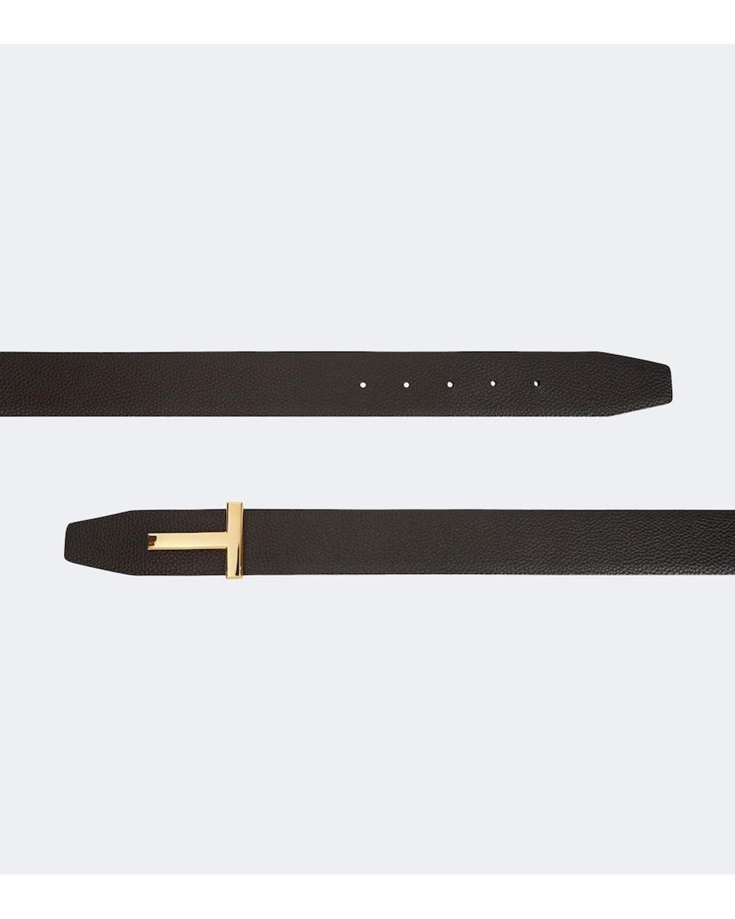 Cinturon de piel reversible Tom Ford de hombre de color Black
