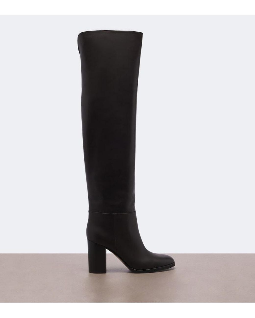 Gianvito Rossi Black Leather Over-The-Knee Boots