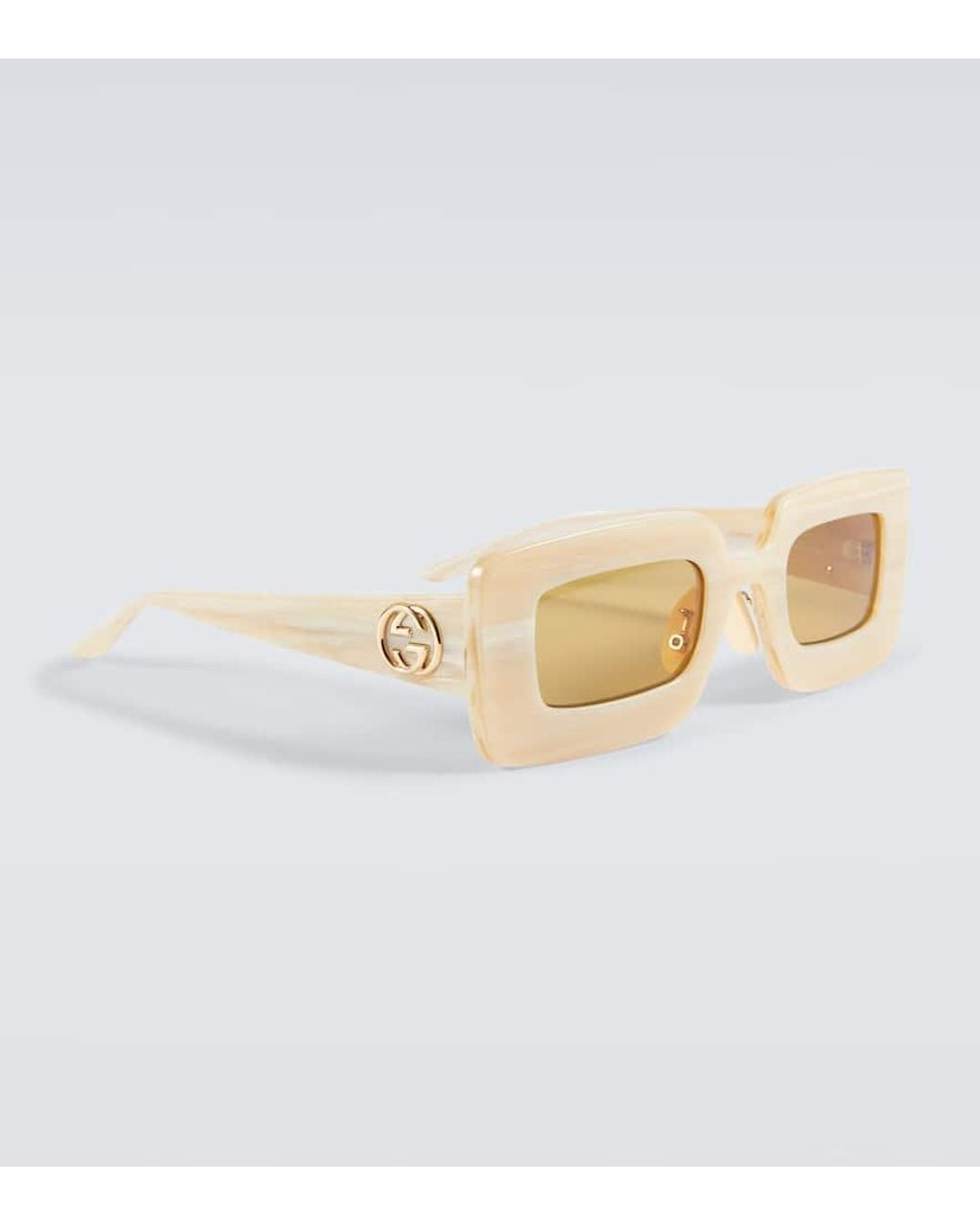 Gucci Natural Rectangular Sunglasses for men