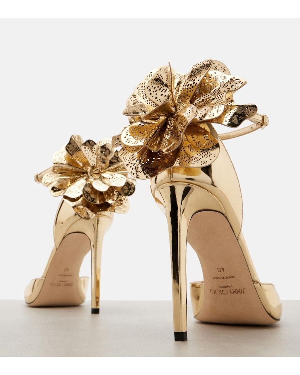 Jimmy Choo Marja 100 Metallic Leather Pumps