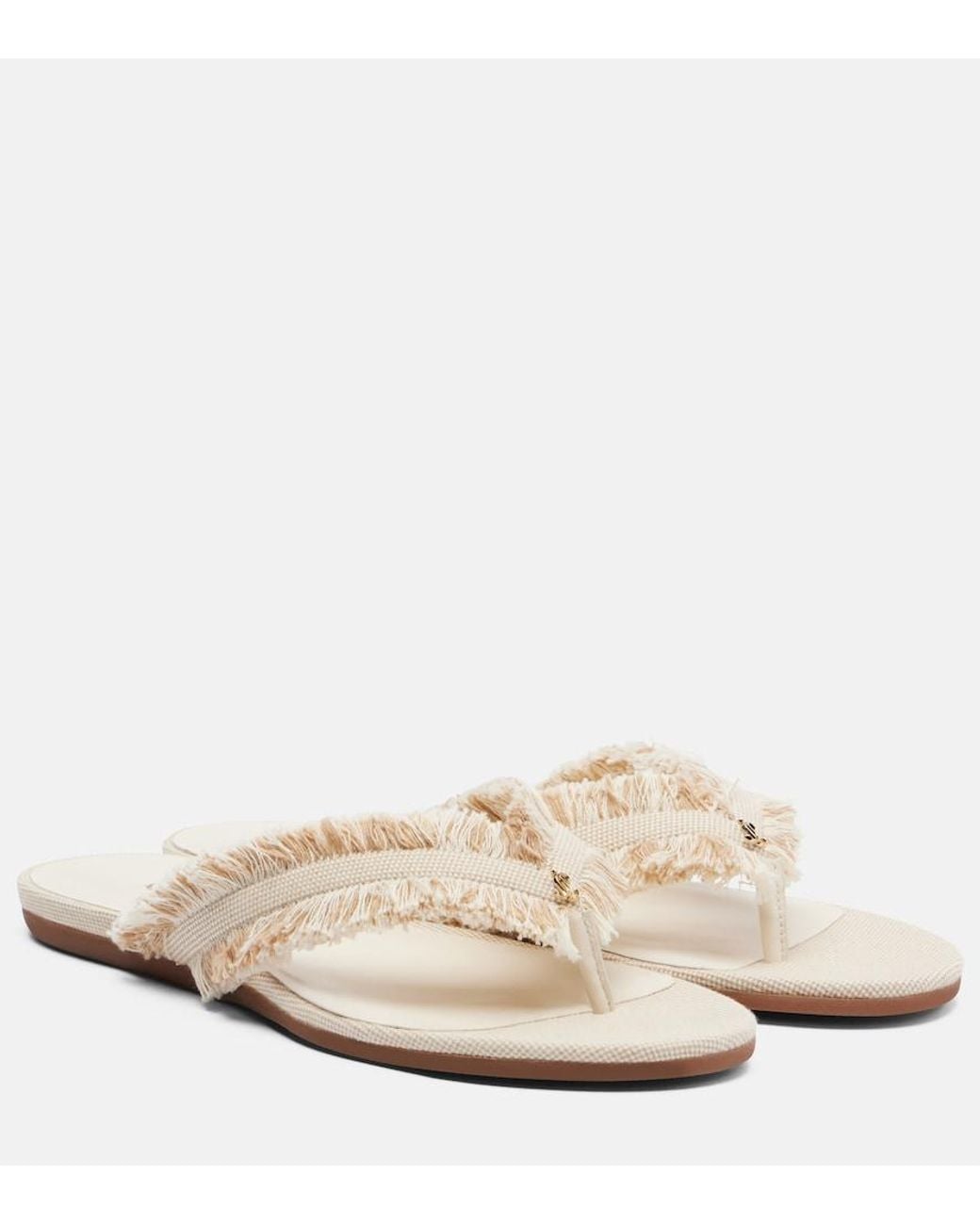 Jimmy Choo Natural Bay Canvas Sandals