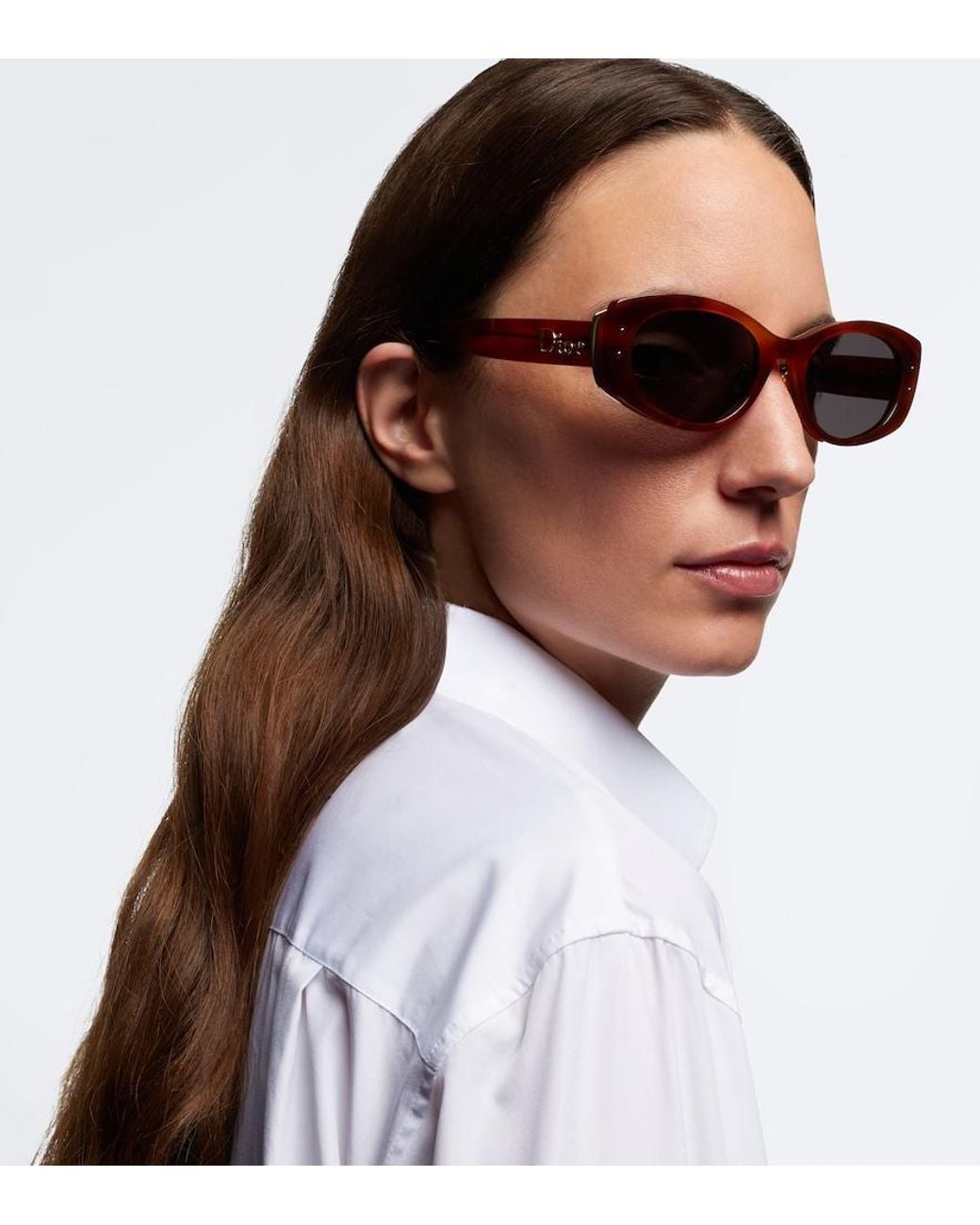 Dior Brown New Dior B1U Oval Sunglasses