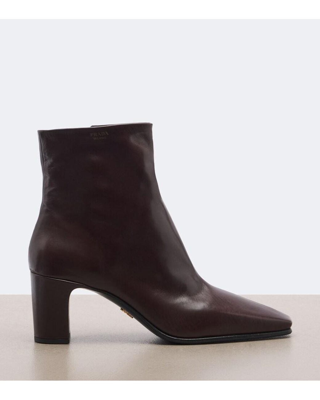 Prada Brown Leather Ankle Boots