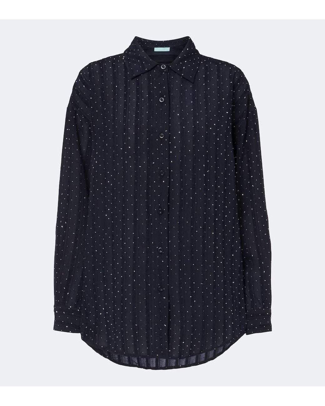 Melissa Odabash Blue Ziggy Embellished Shirt