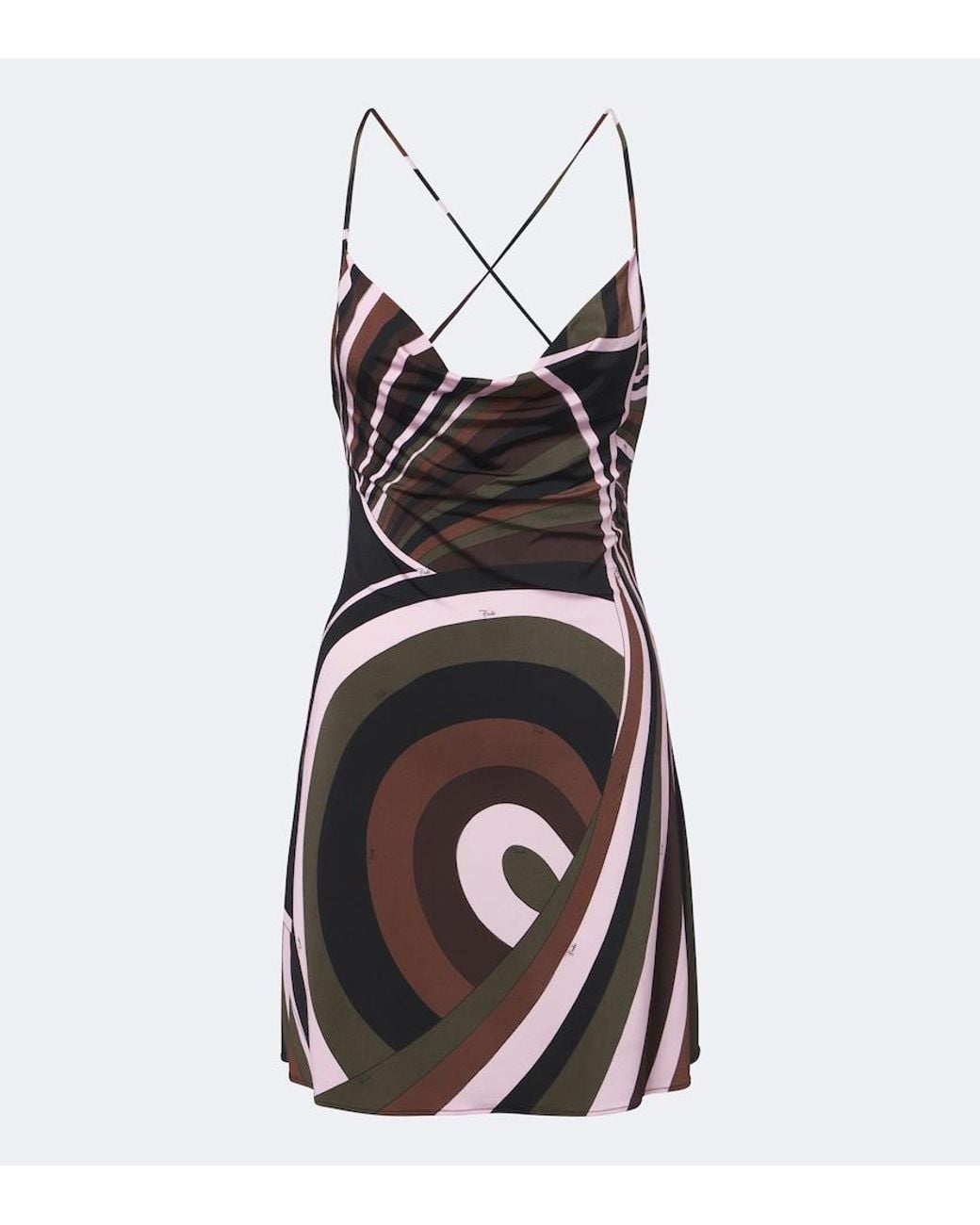 Emilio Pucci Black Iride Jersey Satin Minidress