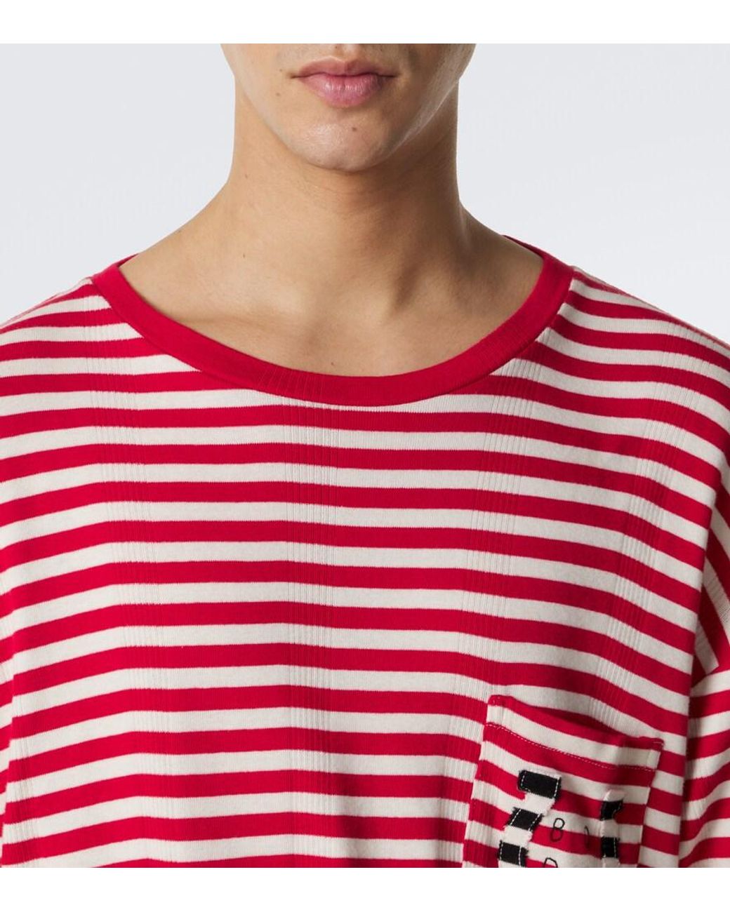 Bode Red Horseshoe Striped Cotton Jersey T-Shirt for men