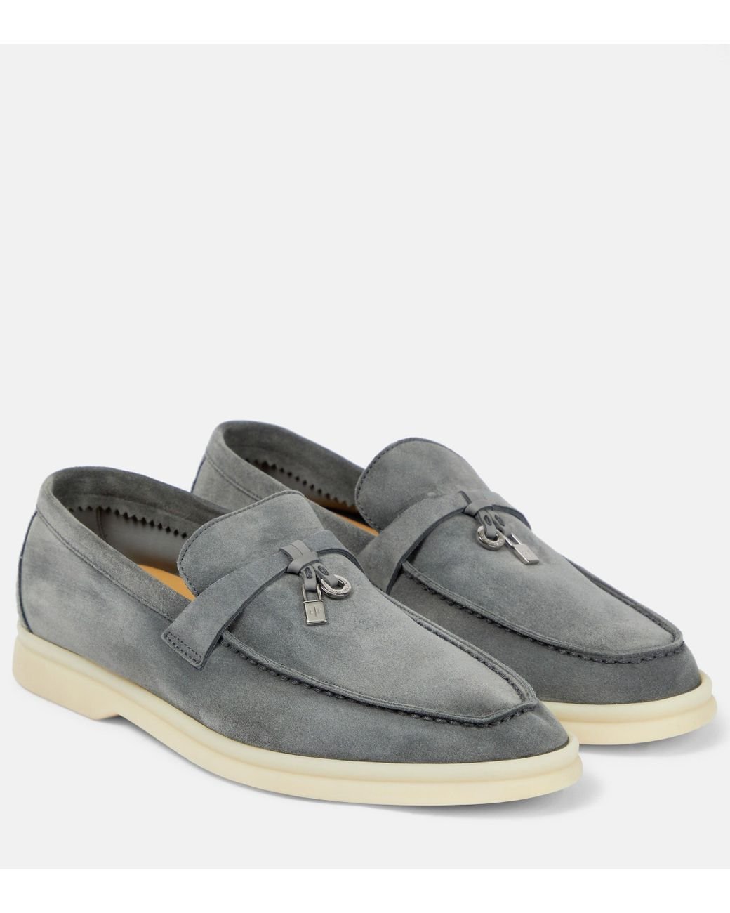 Mocassins Summer Charms Walk en daim Loro Piana en coloris Gris | Lyst