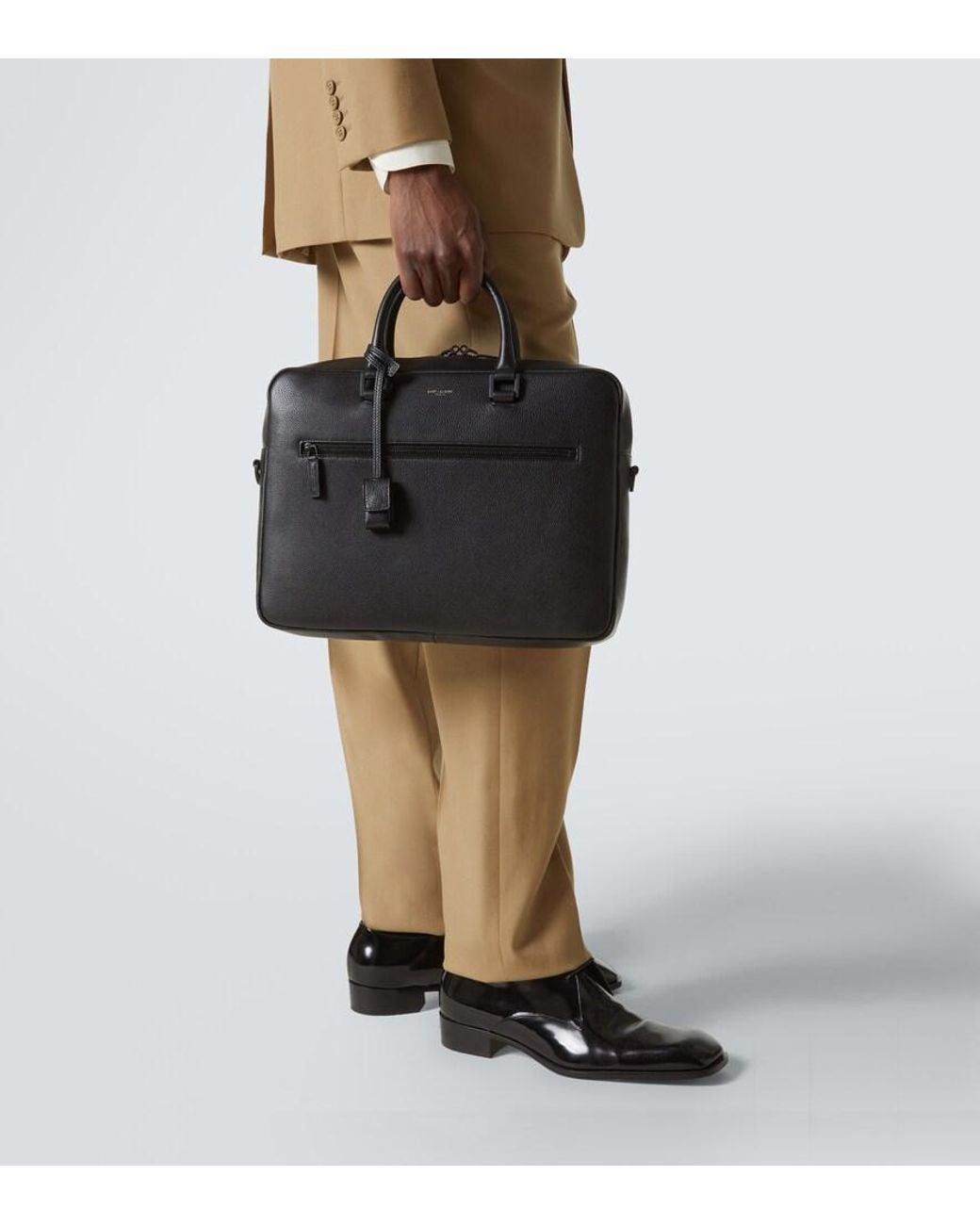 Saint Laurent Black Sac De Jour Full-grain Leather Briefcase for men