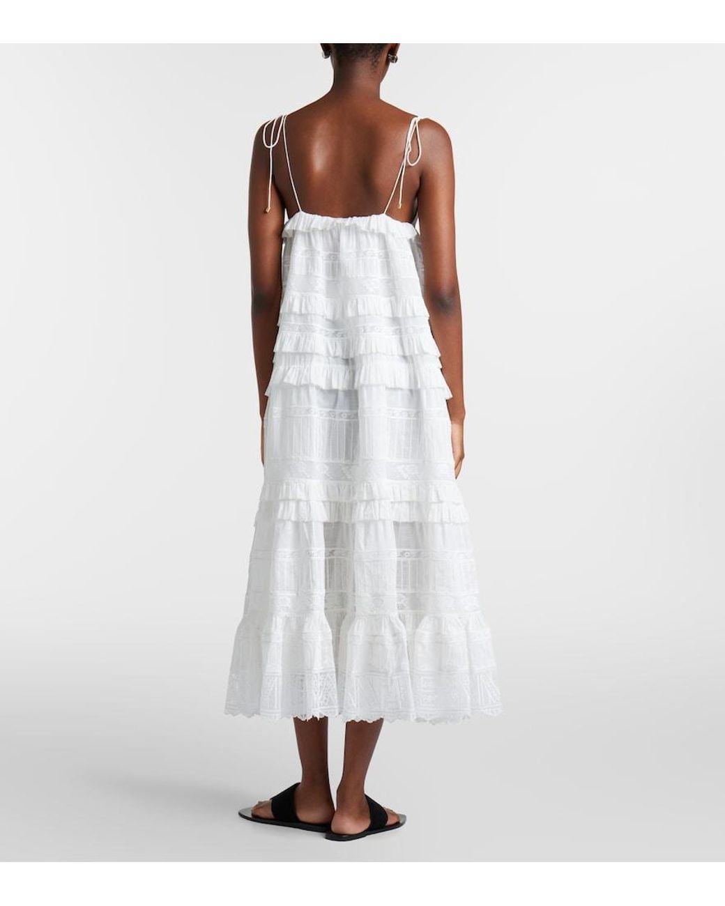 Zimmermann White Solstice Cotton Midi Dress
