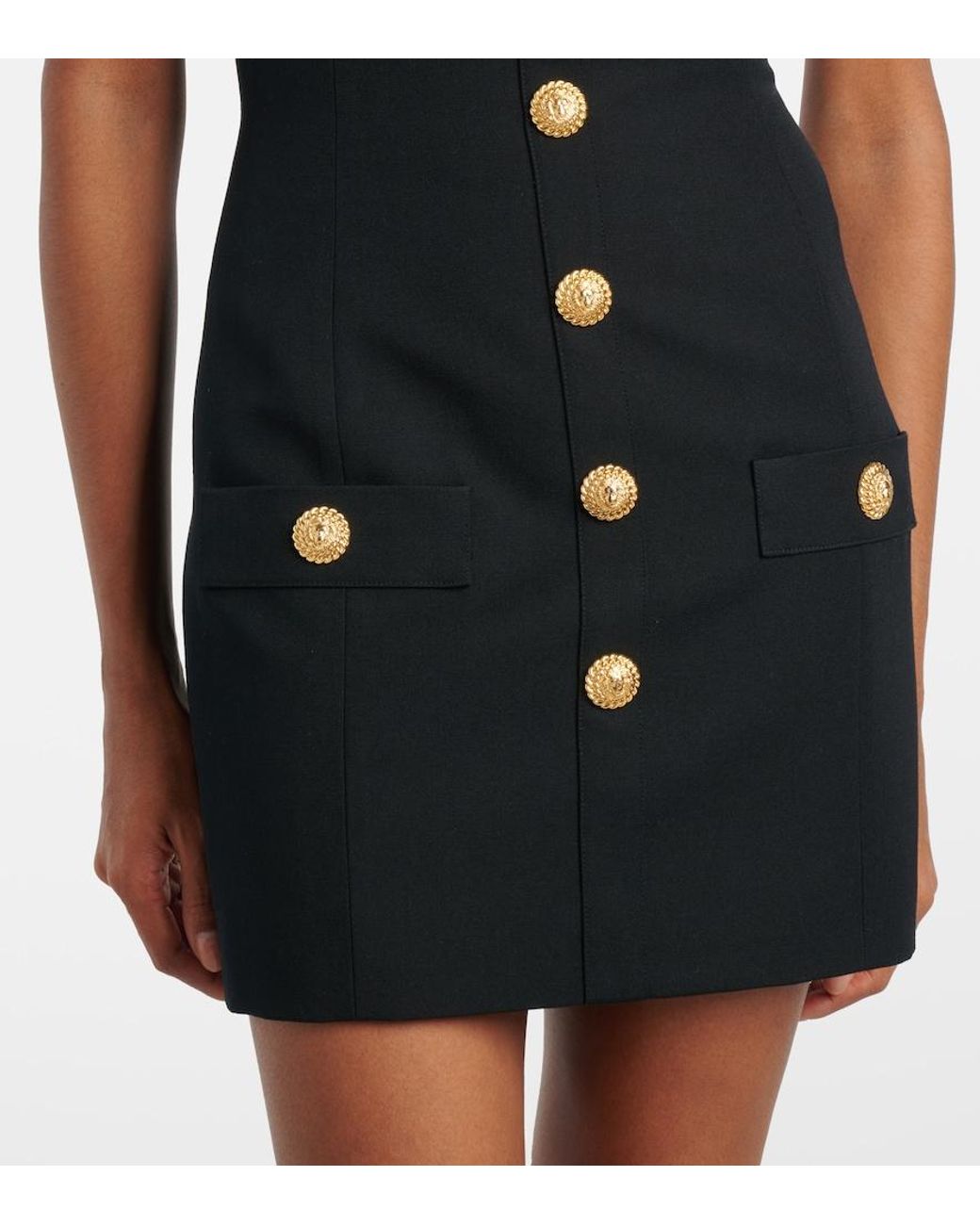 Balmain Black Dress With Collar