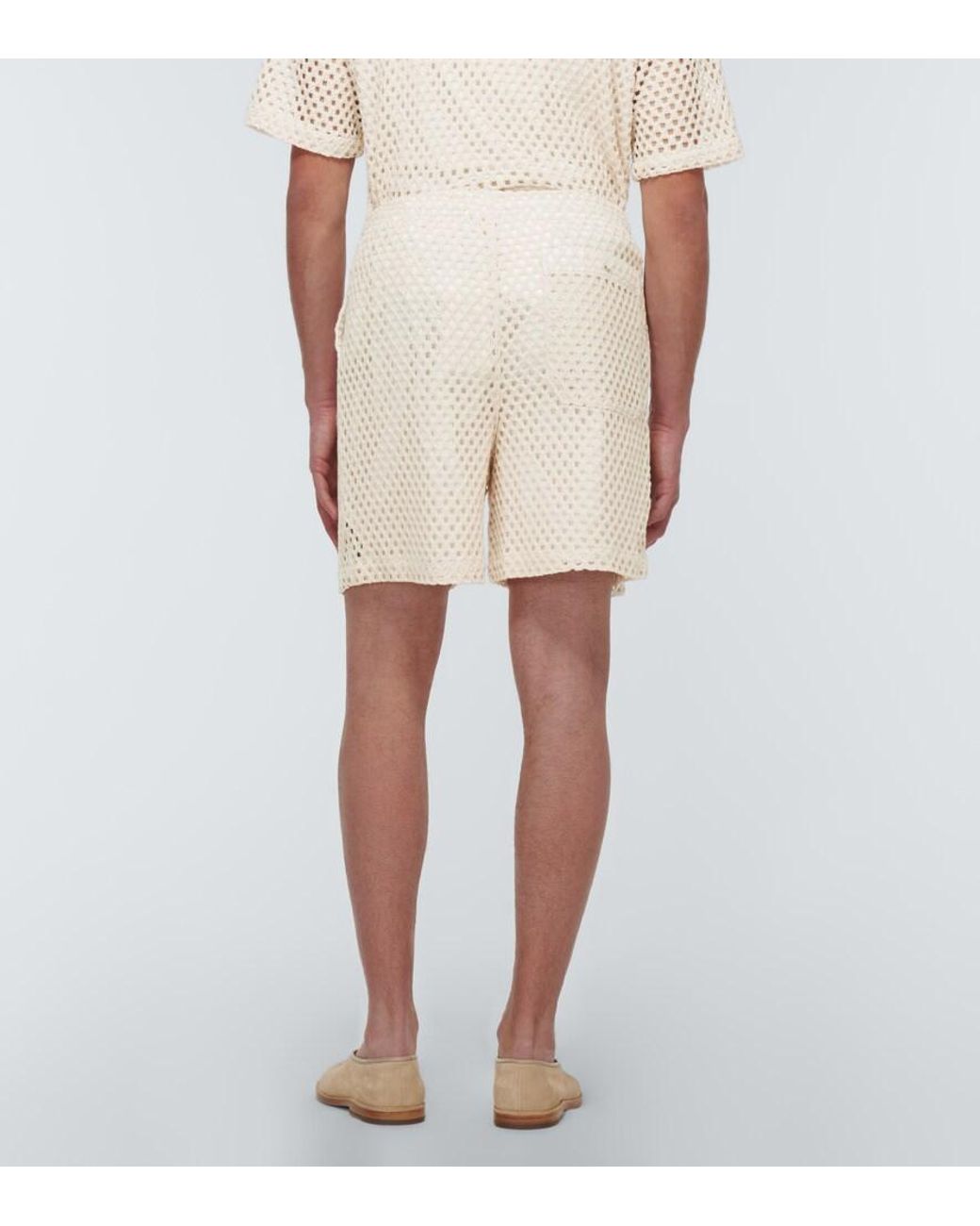 Commas Natural Cotton-Blend Shorts for men