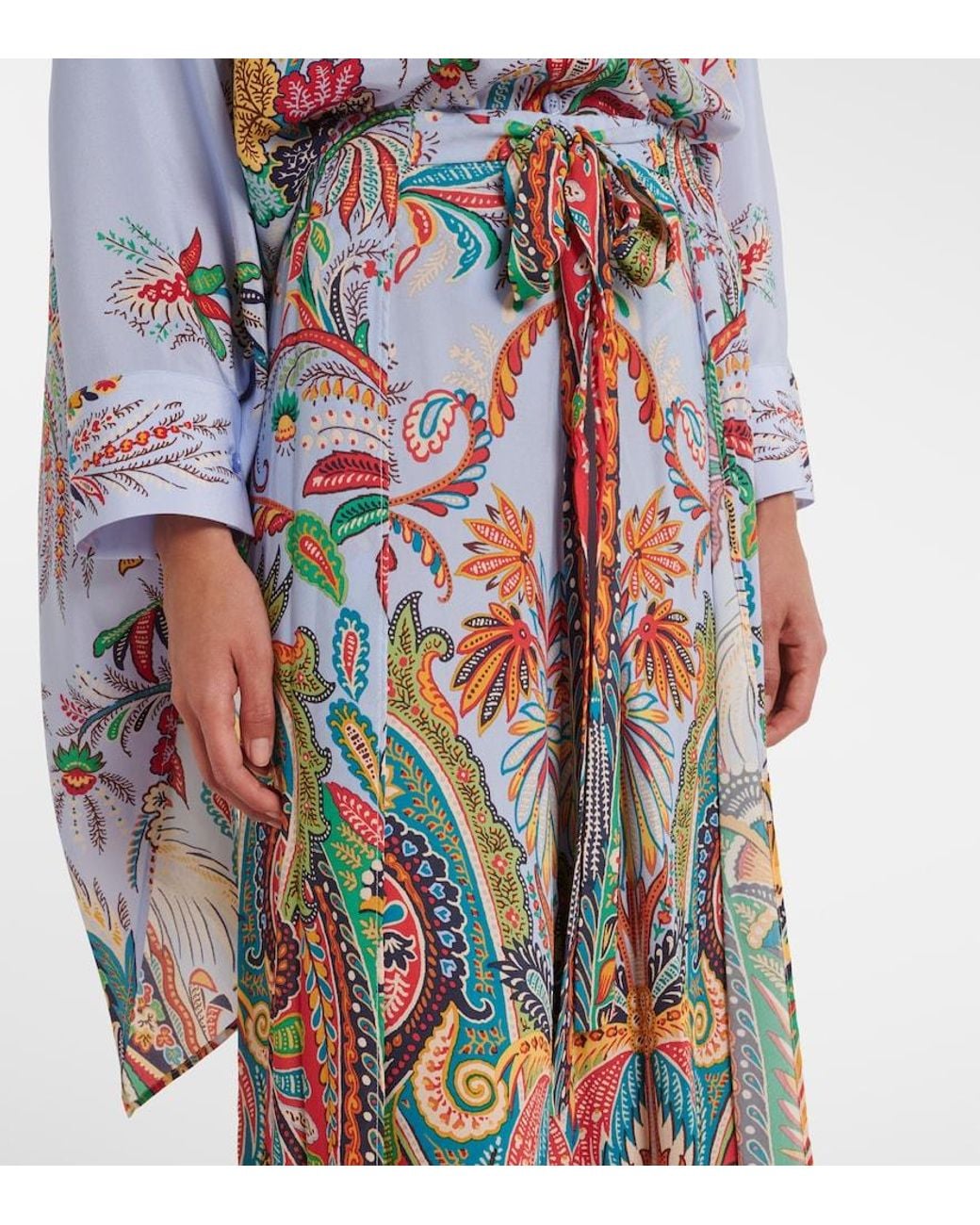 Etro Blue Paisley Wide-Leg Pants