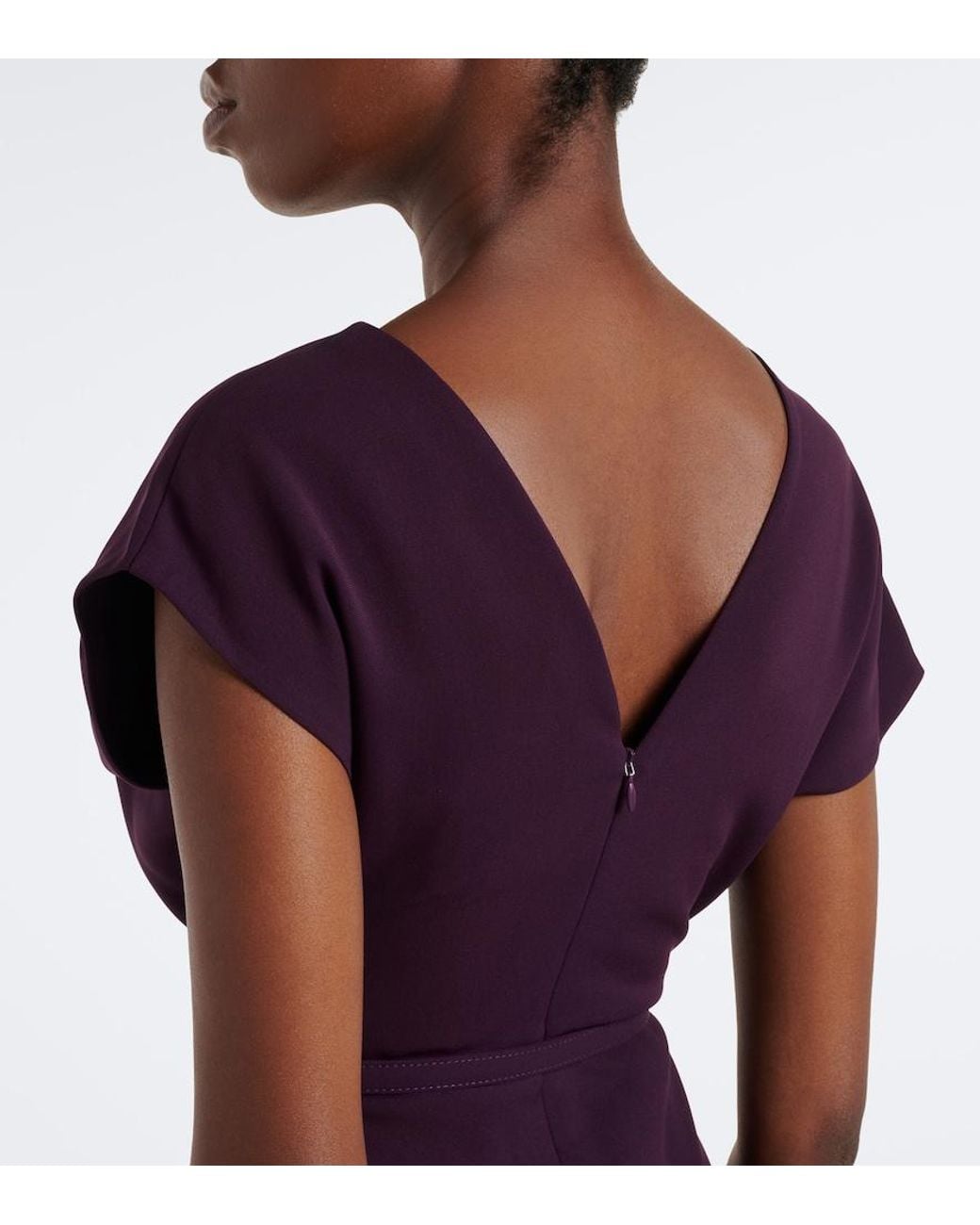 Roland Mouret Purple Embellished Cady Cocktail Dress