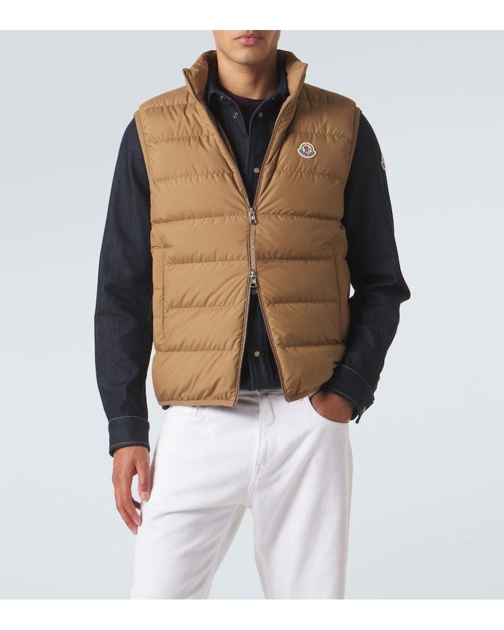 Chaleco De Plumas Contrin Moncler de hombre de color Brown