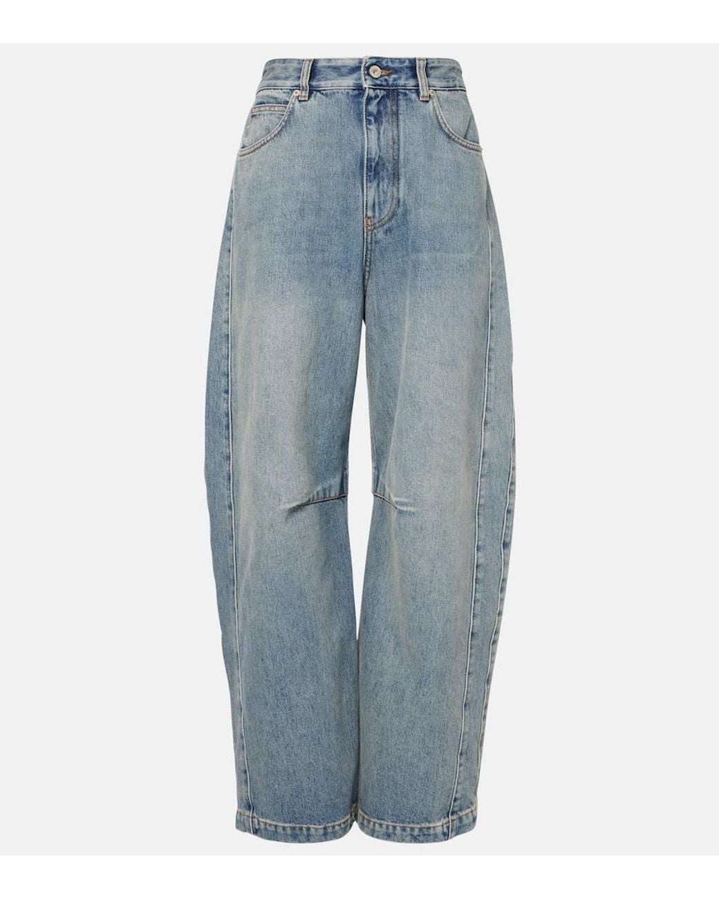 Loewe Blue Anagram Barrel-Leg Jeans