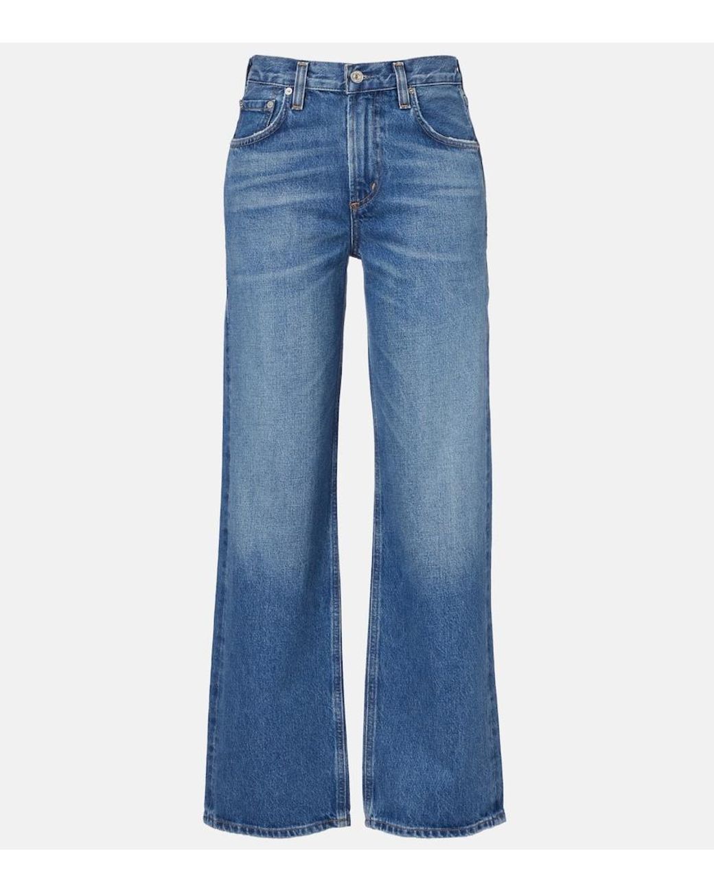 Citizens of Humanity Blue Lindz Low-Rise Wide-Leg Jeans