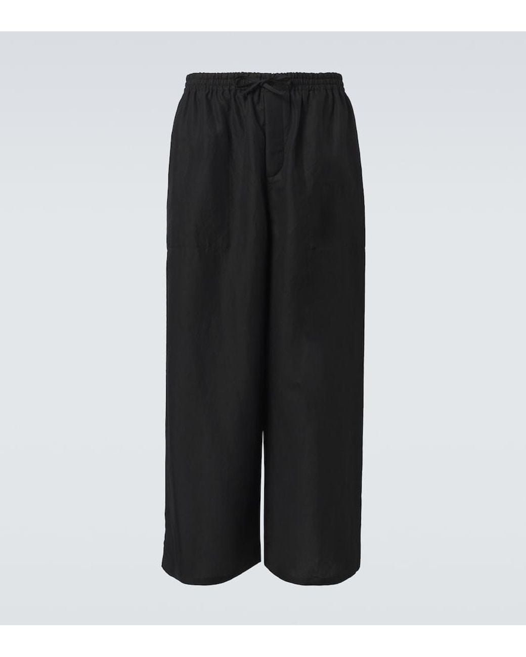 Loewe Black Paula's Ibiza Cropped Toile Wide-Leg Pants for men