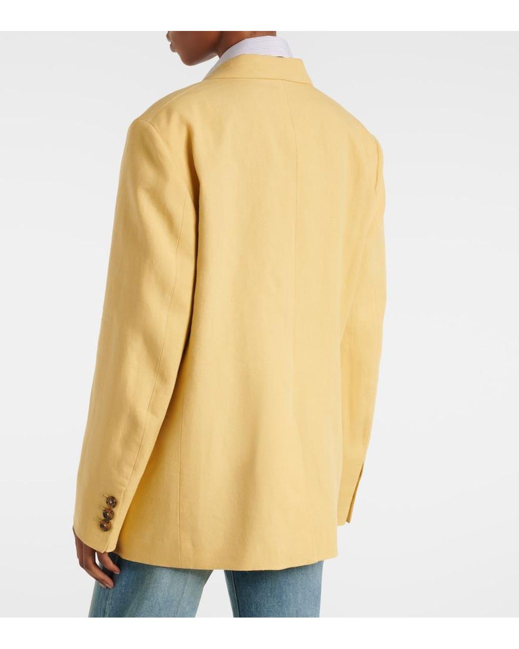 Blazé Milano Natural Nightbreak Double-Breasted Linen Blazer