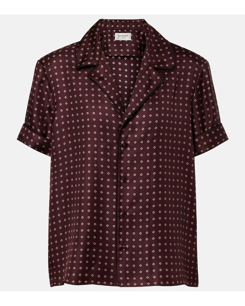 Saint Laurent Red Printed Silk Shirt
