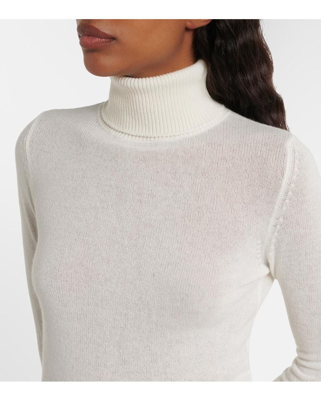 Eleventy White Turtleneck Cashmere Sweater