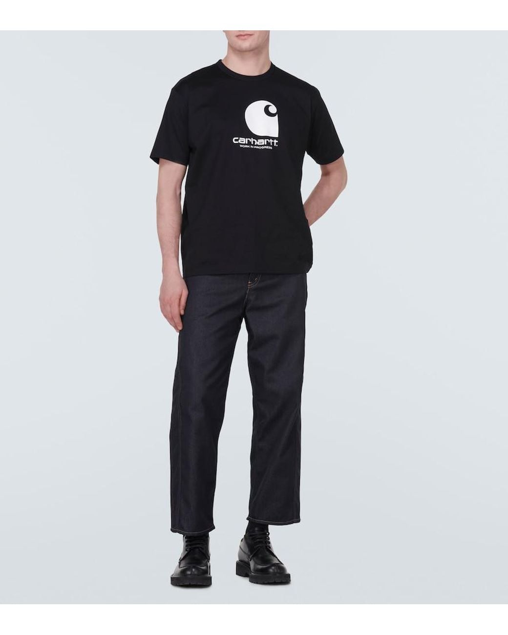 Junya Watanabe X Carhartt Logo Cotton Jersey T-Shirt in Black for