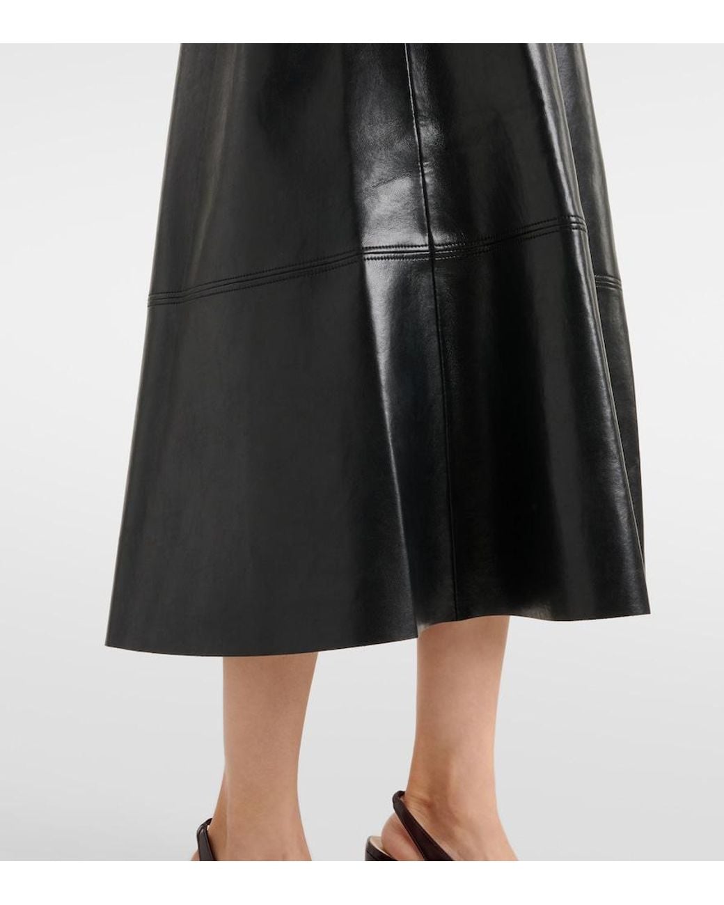 Citizens of Humanity Black Cassia Faux Leather Midi Skirt