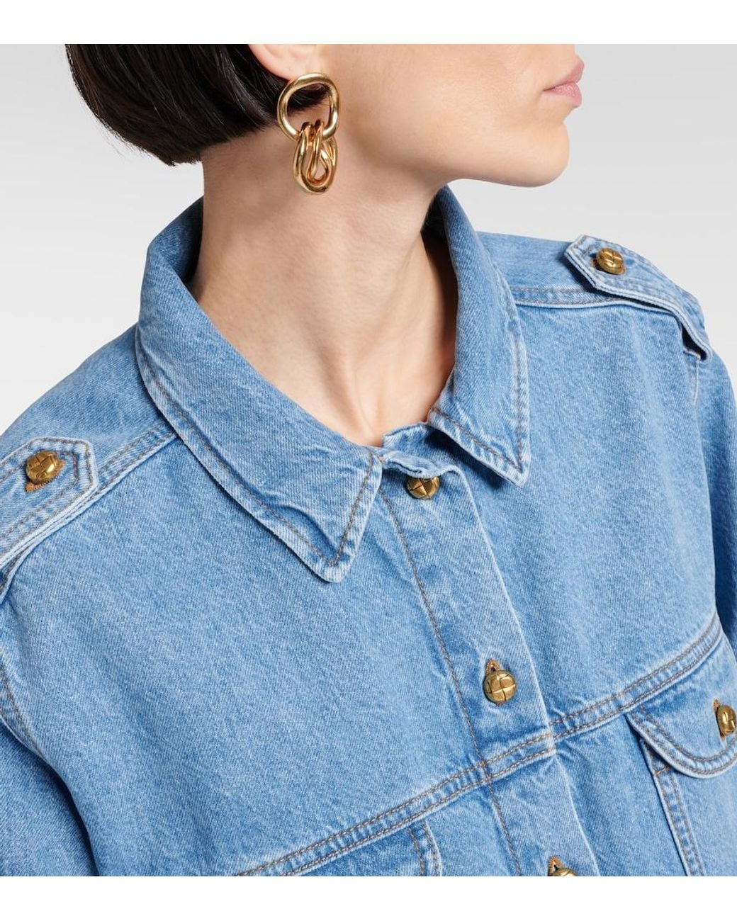 Blazé Milano Blue Sahariana Oversized Denim Jacket