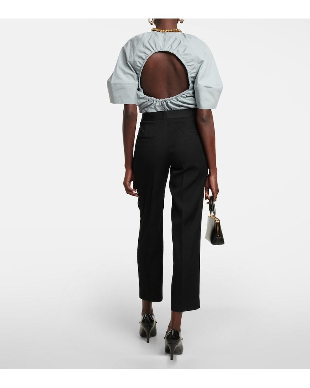 Jil Sander Black Tailored Straight Wool Pants