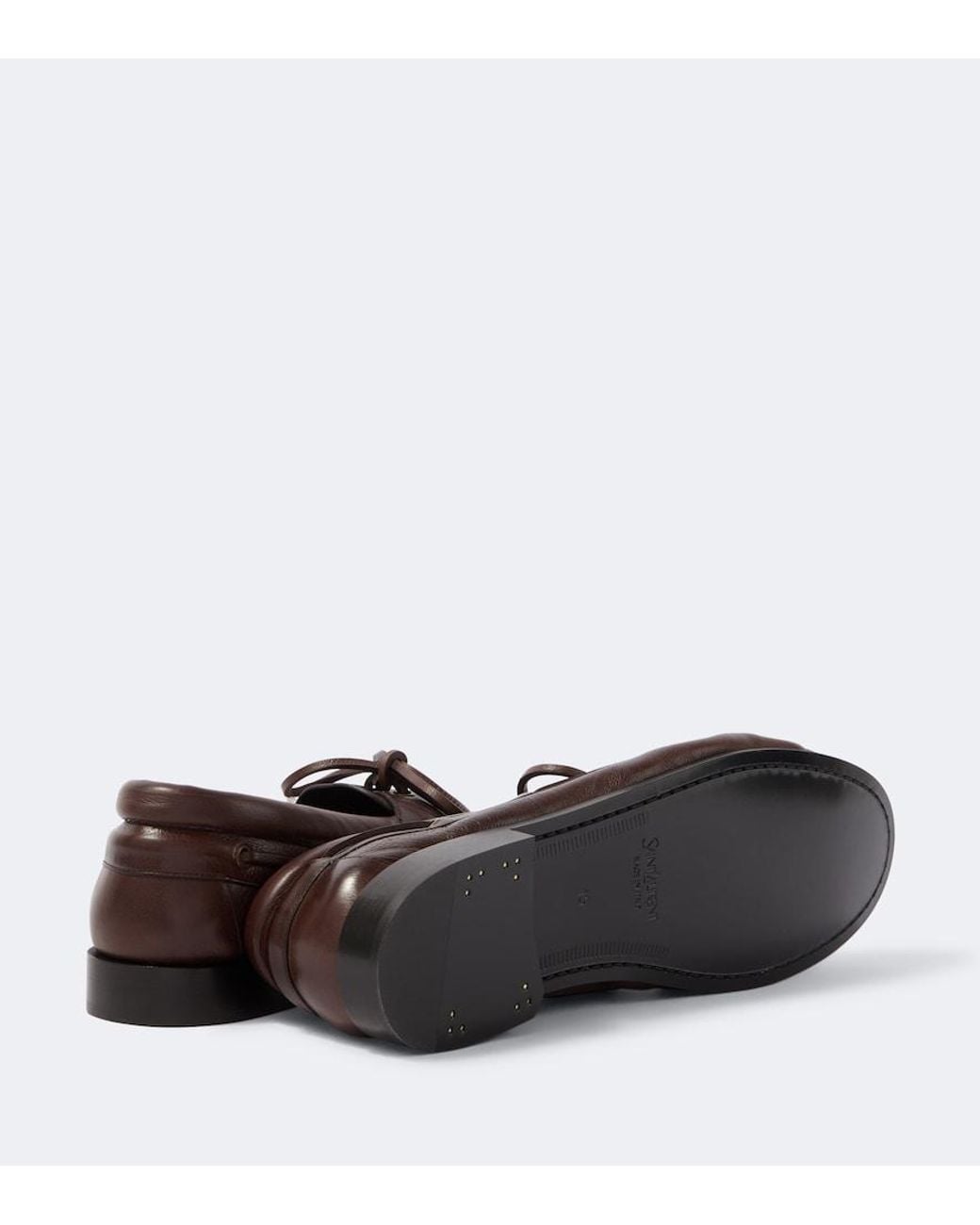 Saint Laurent Brown Le Loafer Bateau Leather Boat Shoes for men