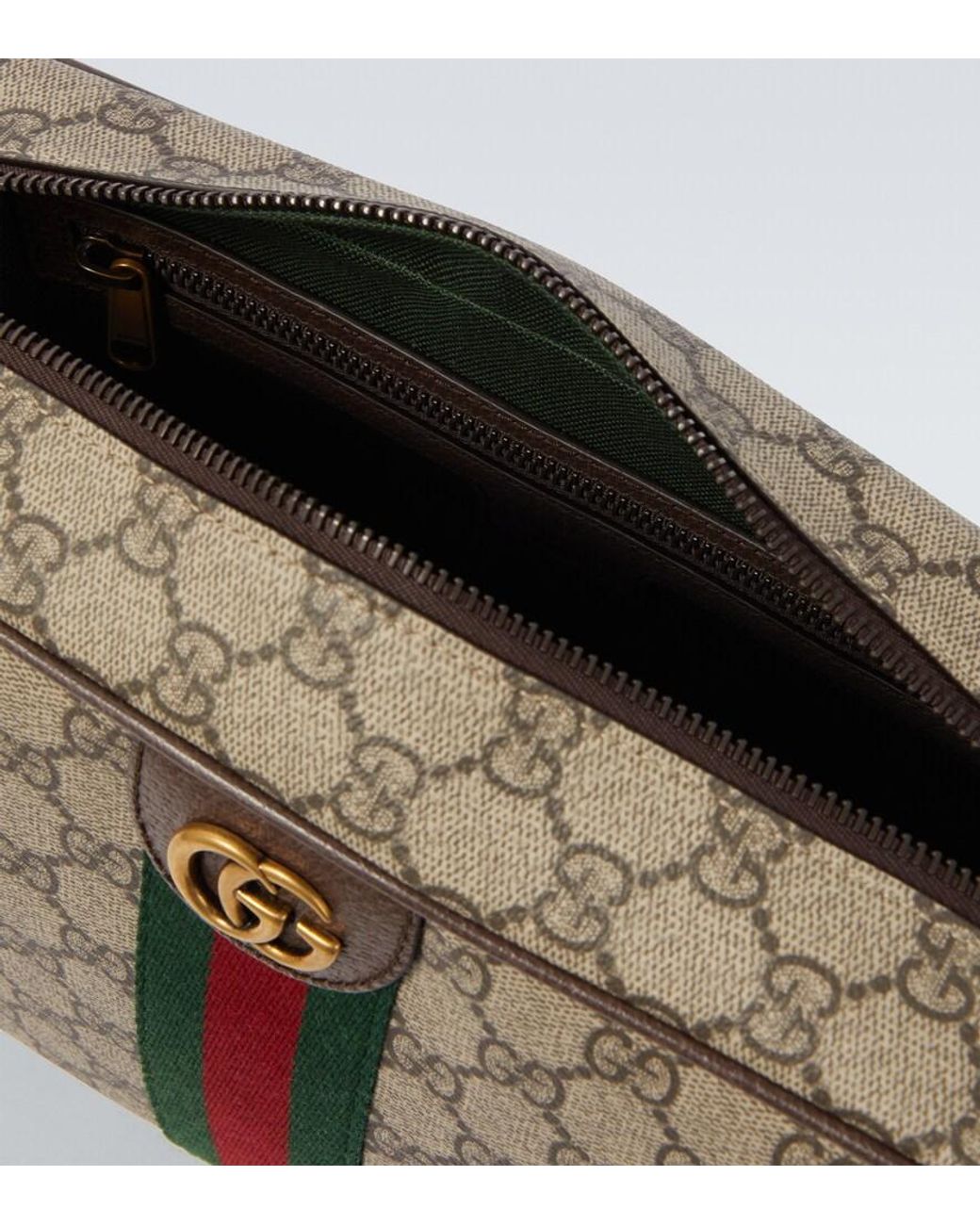 Gucci Green Ophidia Gg Canvas Medium Crossbody Bag for men