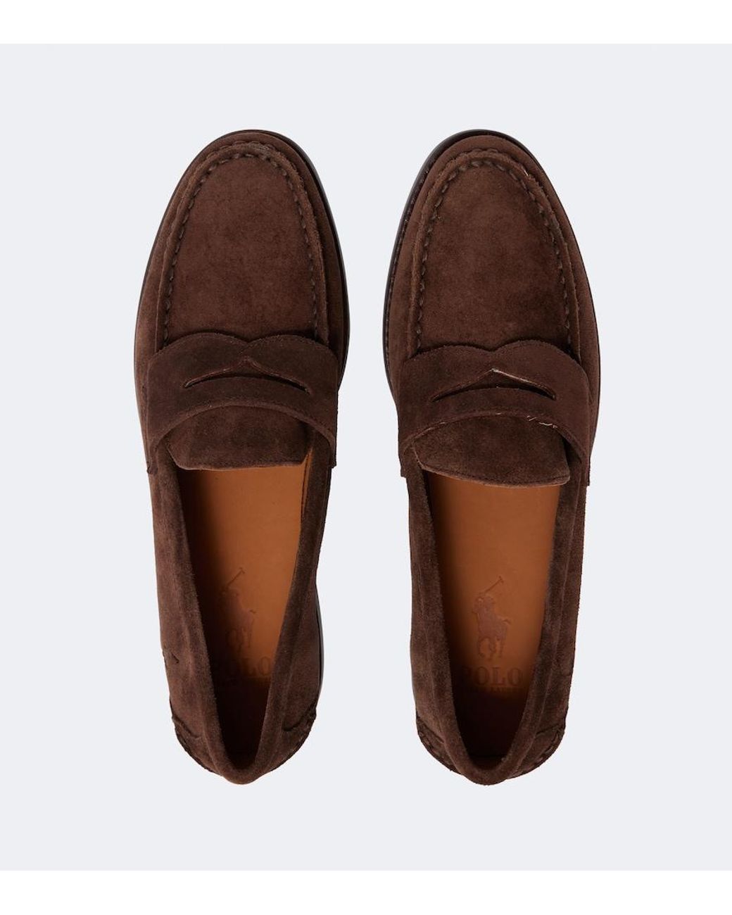 Polo Ralph Lauren Brown Logo Suede Loafers for men