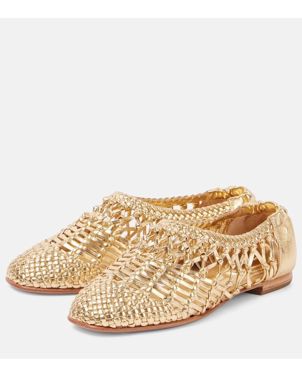 Jonathan Simkhai Eden Metallic Leather Ballet Flats