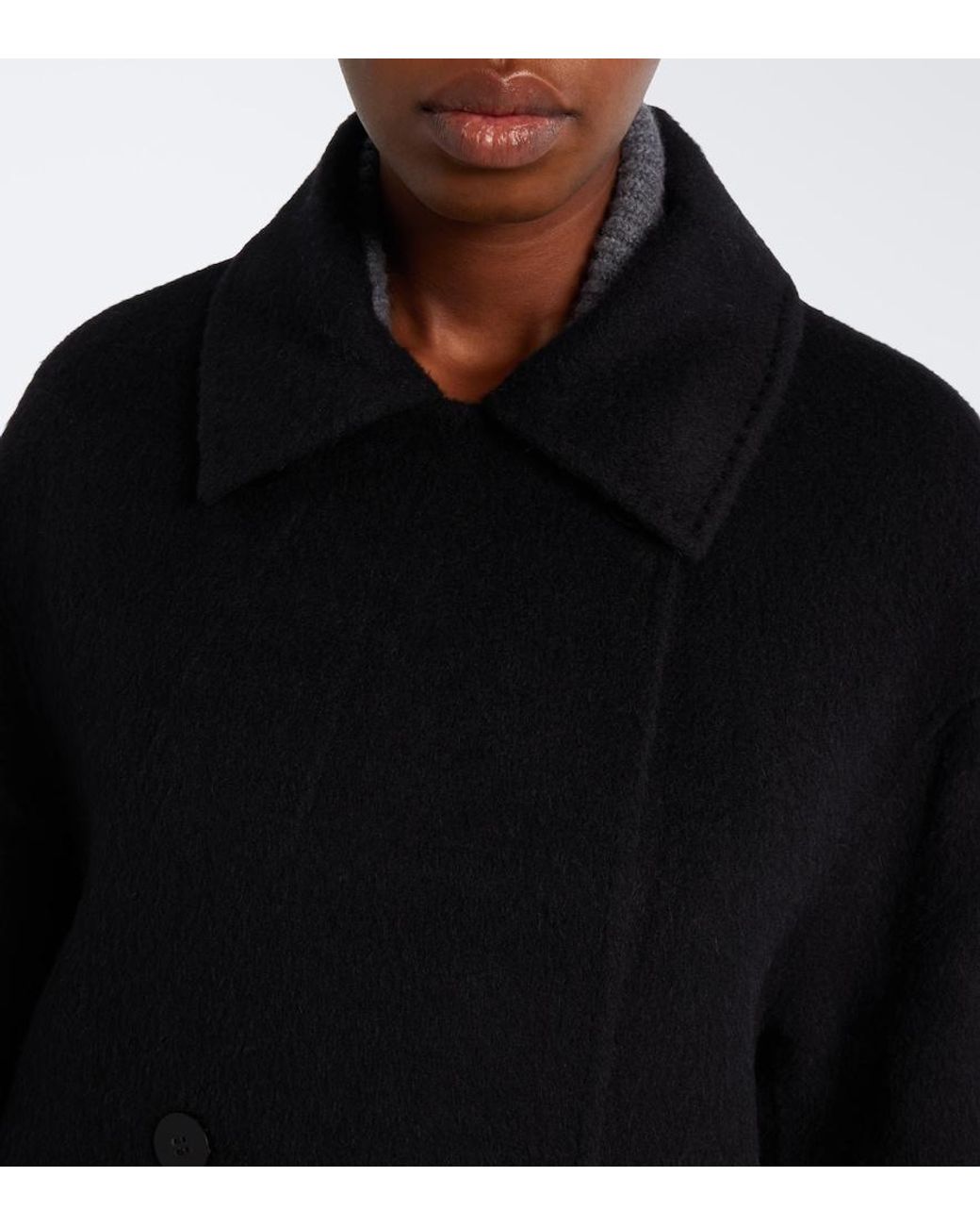Lisa Yang Black Double Wool And Alpaca Coat