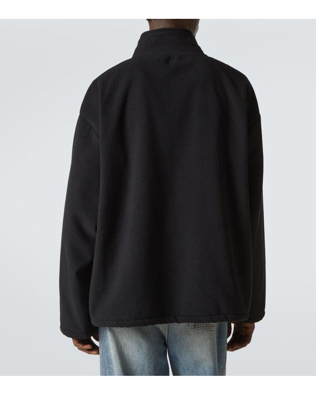Miu Miu Black Fleece Half-Zip Sweater for men
